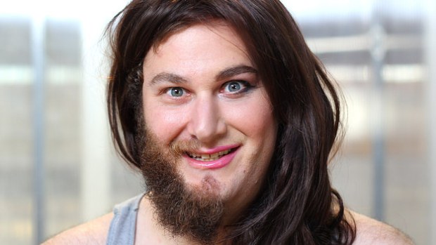 This man tried makeup for the first time for the video.