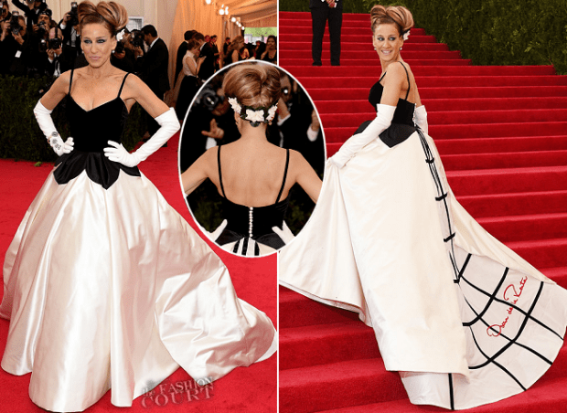 Sarah Jessica Parker in Oscar De La Renta at the Met Ball this year.